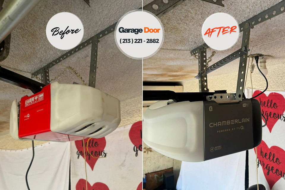 Before and after: garage door repair Old Saybrook Center, CT